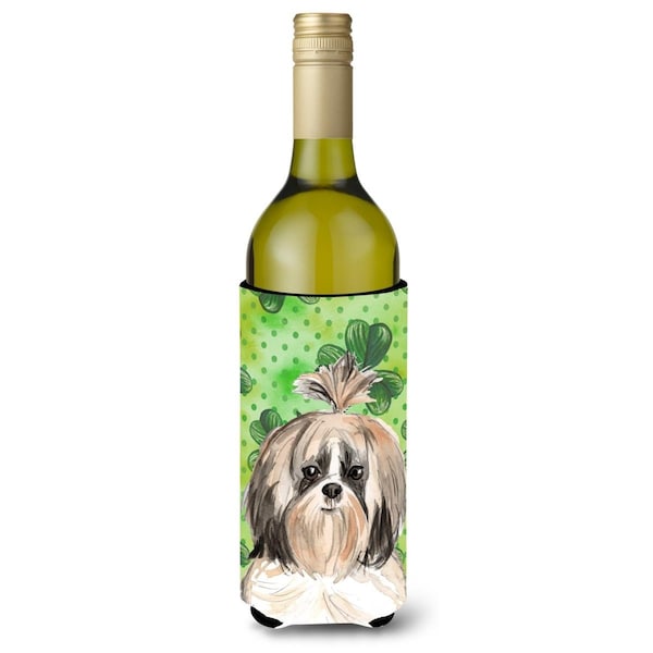 Carolines Treasures Shamrocks Shih Tzu Wine Bottle Beverge Insulator Hugger - CK1789LITERK