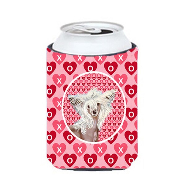 Carolines Treasures Chinese Crested Valentines Love and Hearts Can or bottle sleeve Hugger - LH9167CC