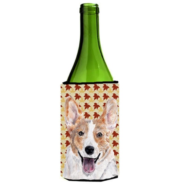 Carolines Treasures Cardigan Corgi Fall Leaves Wine bottle sleeve Hugger  24 Oz. - SC9672LITERK