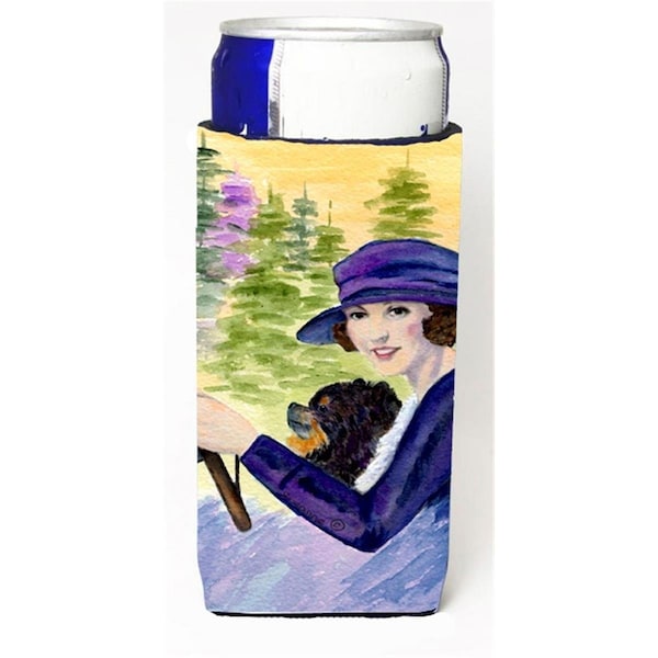 Carolines Treasures Lady Driving With Her Pomeranian Michelob Ultra bottle sleeves For Slim Cans - 12 oz. - SS8538MUK