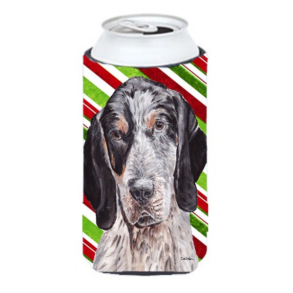 Carolines Treasures Blue Tick Coonhound Candy Cane Christmas Tall Boy bottle sleeve Hugger - 22 To 24 Oz. - SC9793TBC