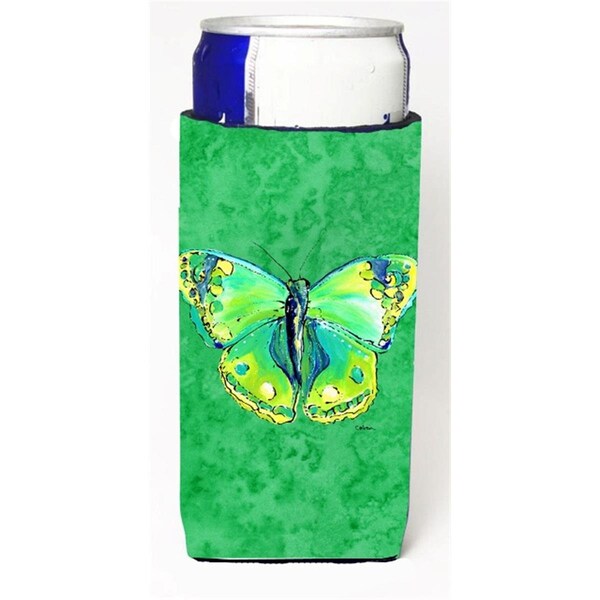 Carolines Treasures Butterfly Green On Green Michelob Ultra bottle sleeves For Slim Cans - 12 oz. - 8863MUK