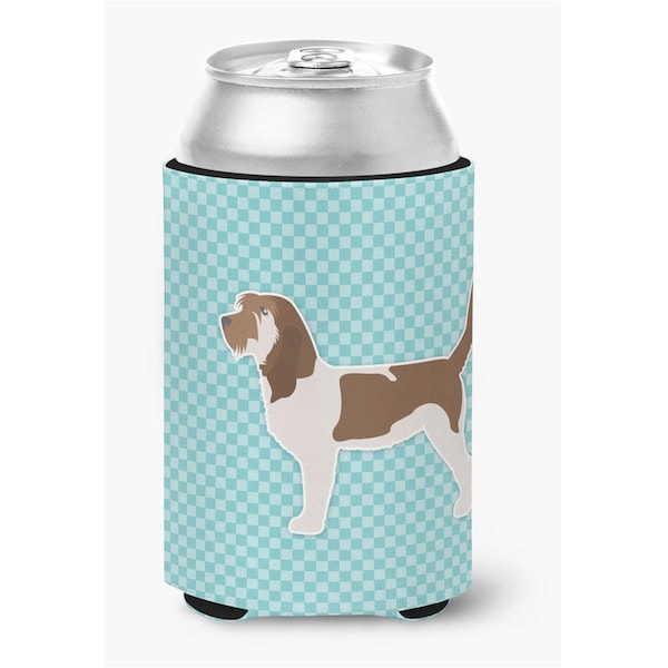 Carolines Treasures Grand Basset Griffon Vendeen Checkerboard Blue Can or Bottle Hugger - BB3690CC
