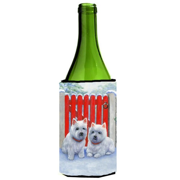 Carolines Treasures Red Gate Westies Wine Bottle Can cooler Hugger - BDBA447CLITERK