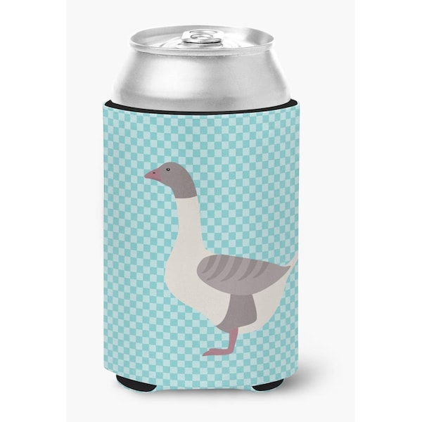 Carolines Treasures Buff Grey Back Goose Blue Check Can or Bottle Hugger - BB8075CC