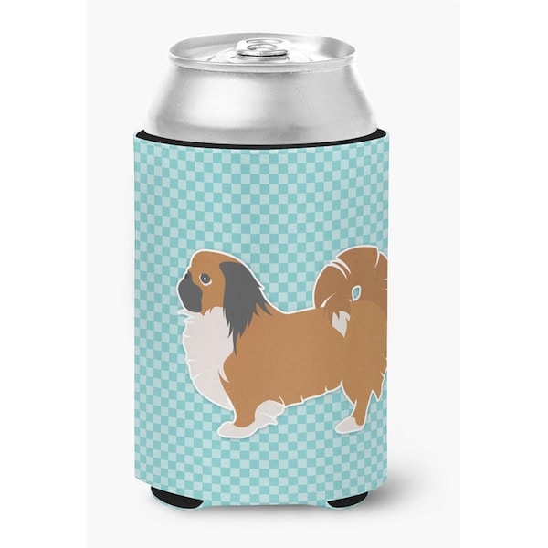 Carolines Treasures Pekingese Checkerboard Blue Can or Bottle Hugger - BB3738CC