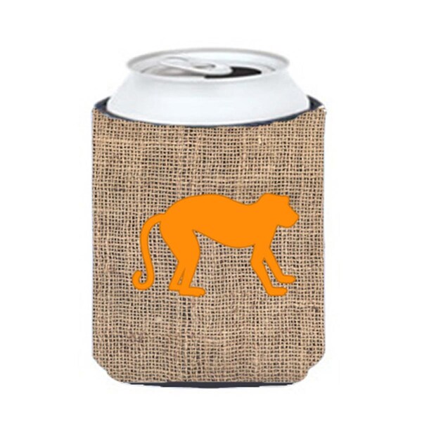 Carolines Treasures Monkey Burlap And Orange Can Or Bottle  Hugger - BB1128-BL-OR-CC