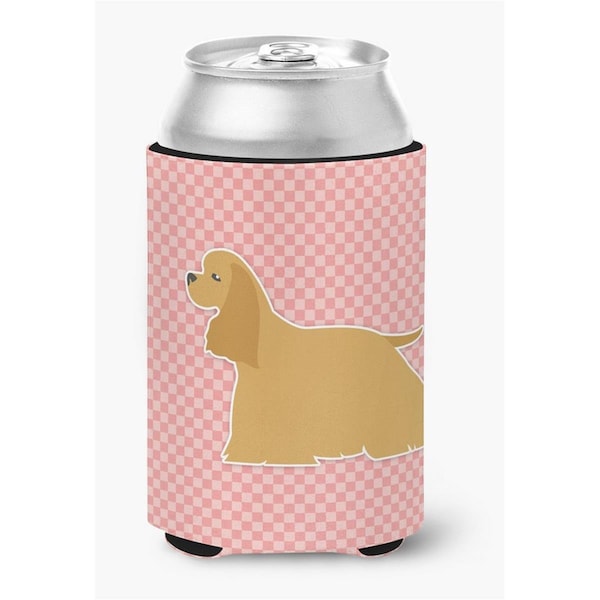 Carolines Treasures Cocker Spaniel Checkerboard Pink Can or Bottle Hugger - BB3586CC
