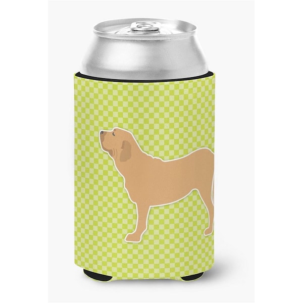 Carolines Treasures Fila Brasileiro Checkerboard Green Can or Bottle Hugger - BB3879CC