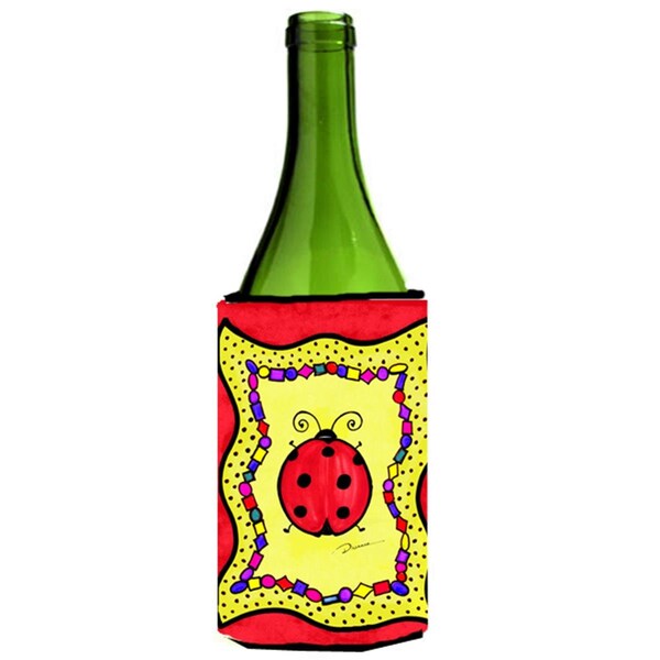 Carolines Treasures Lady Bug Wine bottle sleeve Hugger - 24 oz. - LD6046LITERK