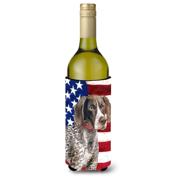 Carolines Treasures German Shorthaired Pointer Patriotic Wine Bottle Beverge Insulator Hugger - BB9641LITERK
