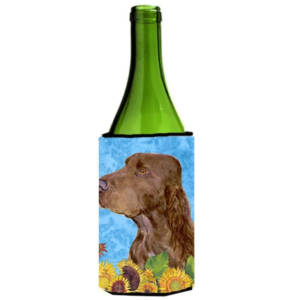Carolines Treasures Field Spaniel In Summer Flowers Wine bottle sleeve Hugger - 24 oz. - SS4159LITERK
