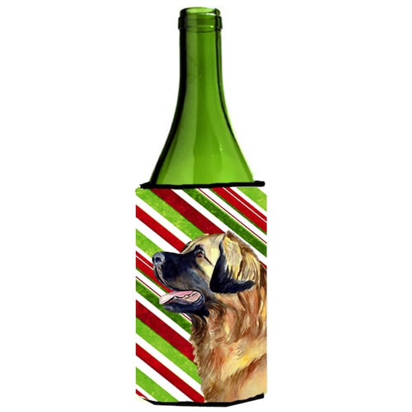 Carolines Treasures Leonberger Candy Cane Holiday Christmas Wine bottle sleeve Hugger - 24 oz. - LH9258LITERK