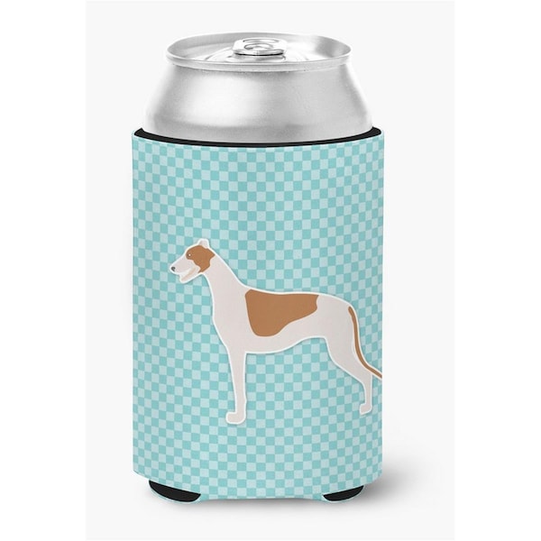 Carolines Treasures Greyhound Checkerboard Blue Can or Bottle Hugger - BB3705CC