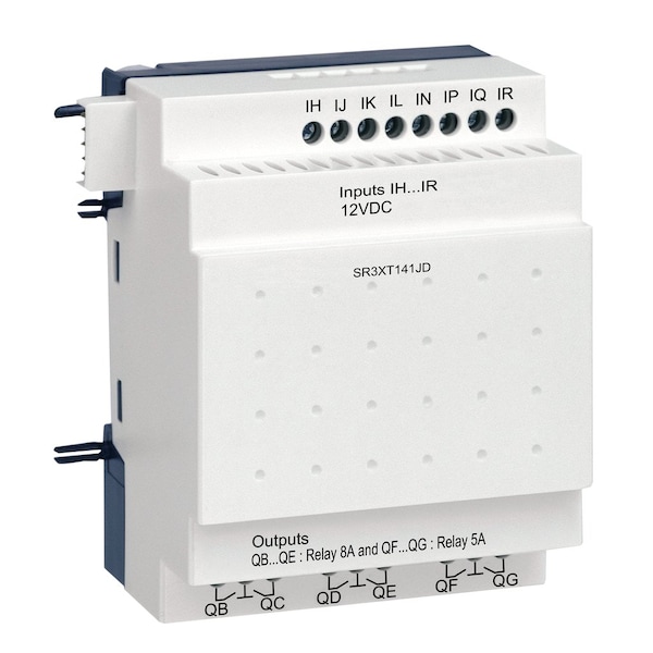 Módulo de extensión de E/S discretas Telemecanique Sensors, Zelio Logic SR2 SR3, 14 E/S, 12V CC - SR3XT141JD