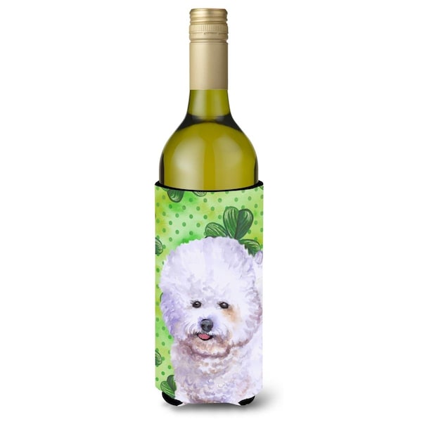Carolines Treasures Bichon Frise St. Patricks Wine Bottle Beverge Insulator Hugger - BB9822LITERK