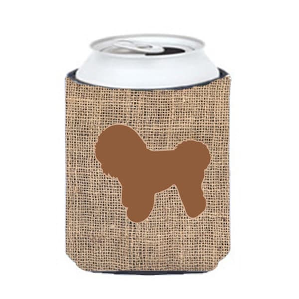 Carolines Treasures Bichon Frise Burlap And Brown Can Or Bottle  Hugger - BB1107-BL-BN-CC