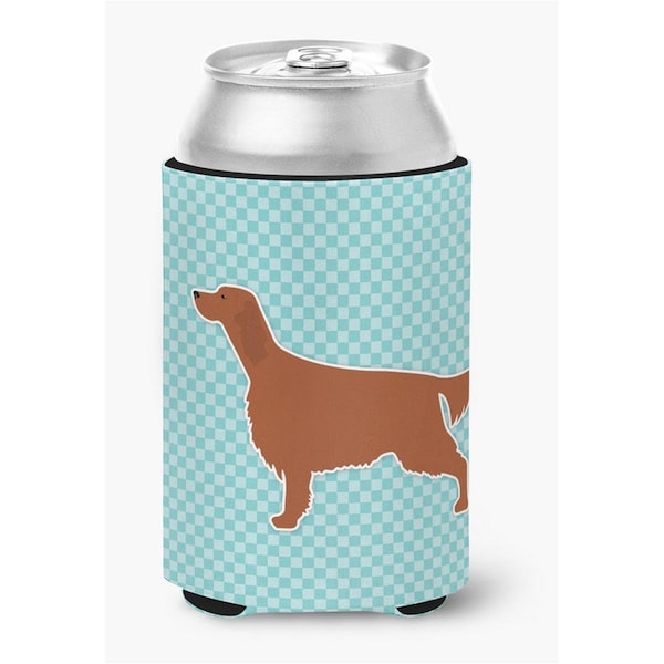 Carolines Treasures Irish Setter Checkerboard Blue Can or Bottle Hugger - BB3693CC
