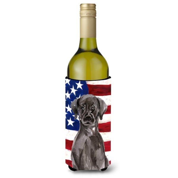 Carolines Treasures Black Labrador Patriotic Wine Bottle Beverge Insulator Hugger - BB9363LITERK