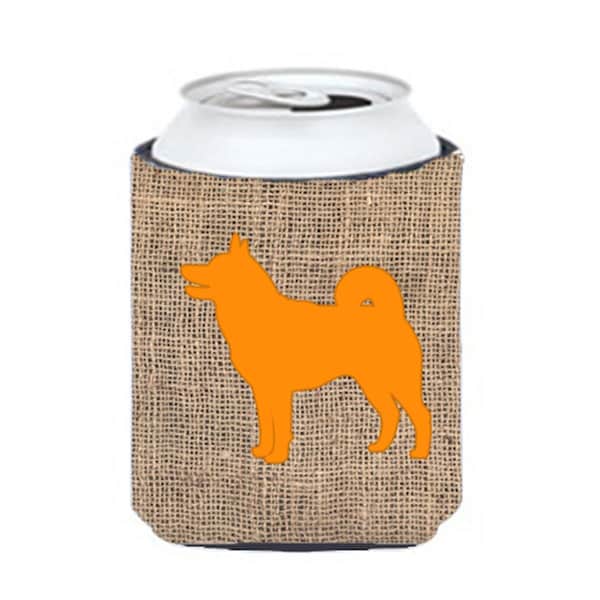 Carolines Treasures Shiba Inu Burlap And Orange Can Or Bottle  Hugger - BB1067-BL-OR-CC