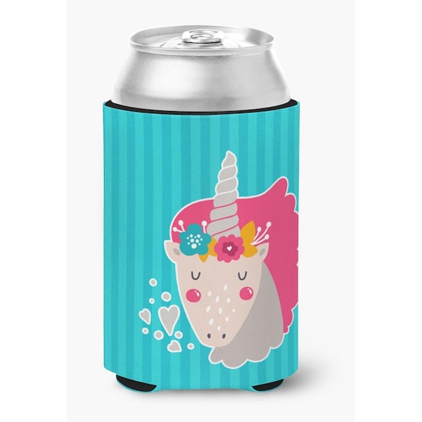 Carolines Treasures Unicorn Blue Stripes Can or Bottle Hugger - BB7140CC