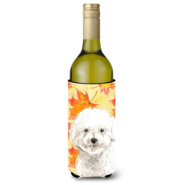 Carolines Treasures Fall Leaves Bichon Frise Wine Bottle Beverge Insulator Hugger - CK1851LITERK