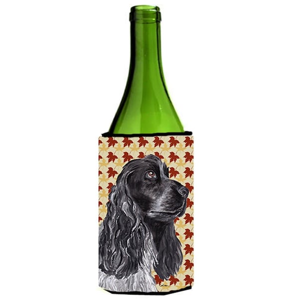Carolines Treasures Cocker Spaniel Fall Leaves Wine bottle sleeve Hugger - SC9540LITERK