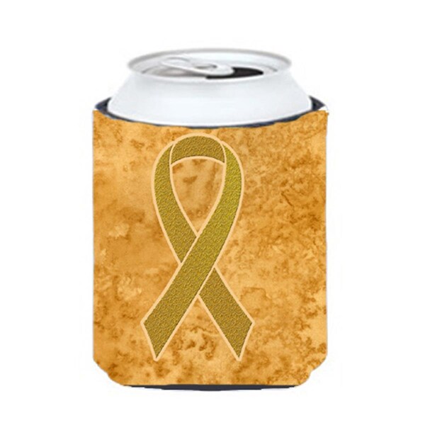 Carolines Treasures Gold Ribbon For Childhood Cancers Awareness Can Or Bottle Hugger- 12 Oz. - AN1209CC