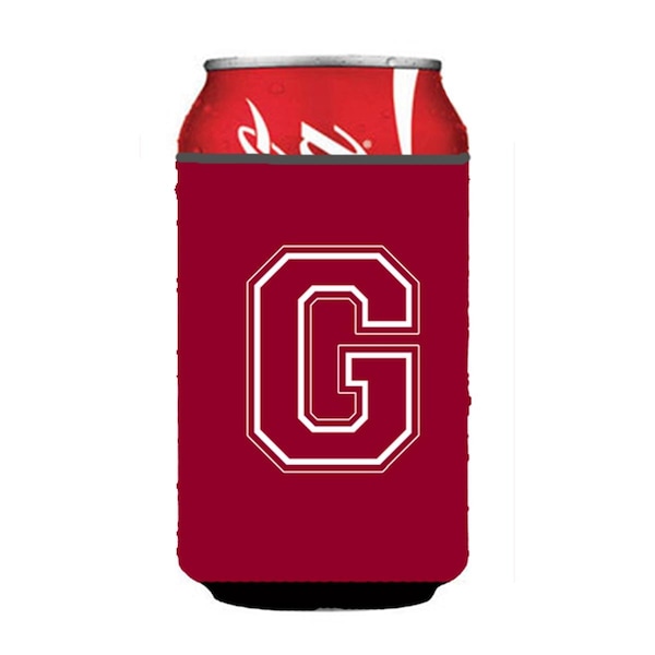 Carolines Treasures Letter G Initial Monogram - Maroon And White Can Or Bottle  Hugger - CJ1032-GCC
