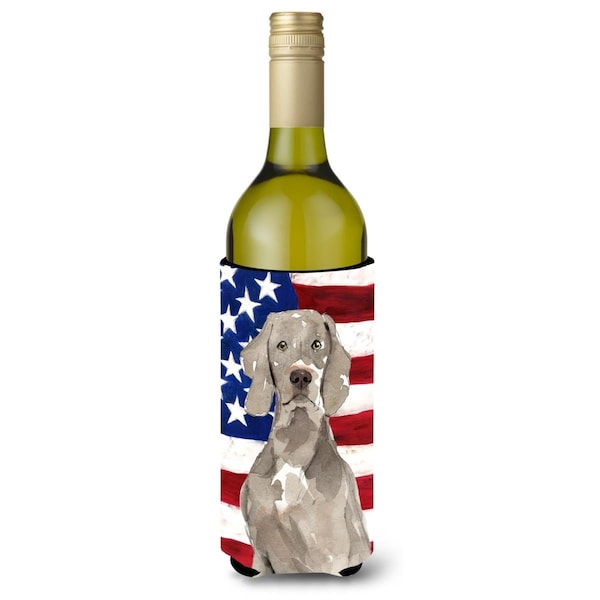 Carolines Treasures Patriotic USA Weimaraner Wine Bottle Beverge Insulator Hugger - CK1711LITERK