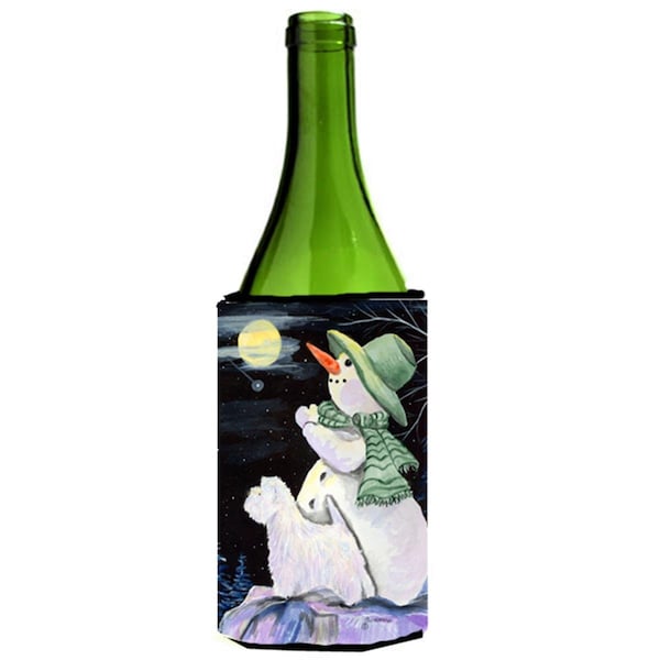 Carolines Treasures Snowman With Westie Wine bottle sleeve Hugger - 24 Oz. - SS8797LITERK