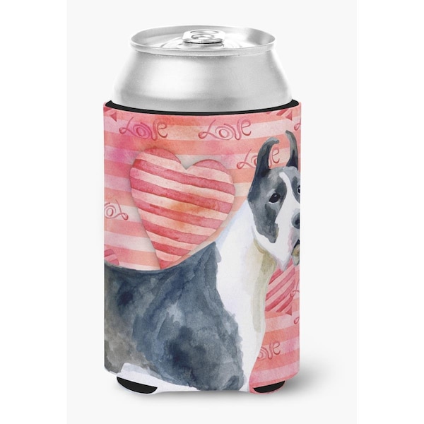 Carolines Treasures Harlequin Great Dane Love Can or Bottle Hugger - BB9730CC