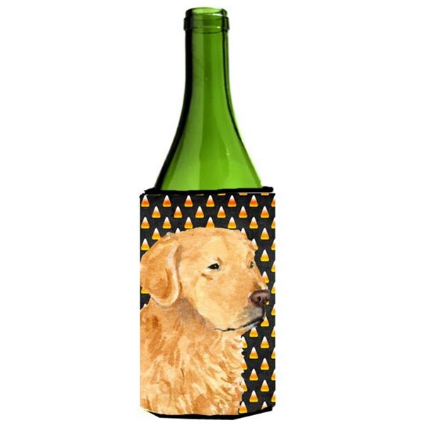 Carolines Treasures Golden Retriever Candy Corn Halloween Portrait Wine bottle sleeve Hugger - 24 Oz. - SS4269LITERK