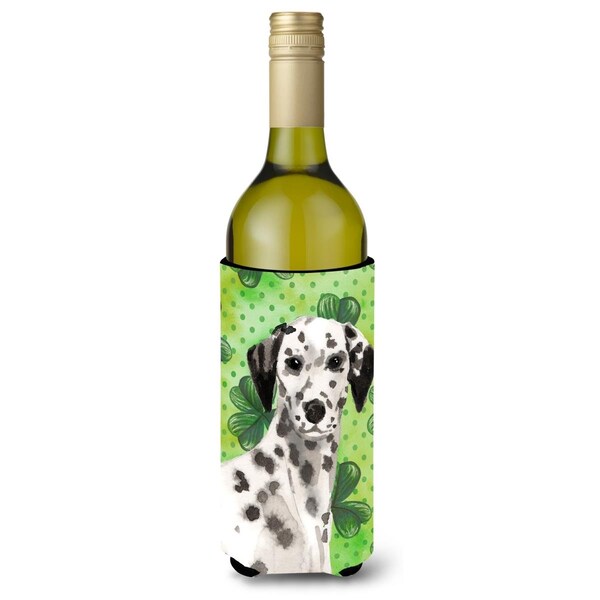 Carolines Treasures Dalmatian St. Patricks Wine Bottle Beverge Insulator Hugger - BB9555LITERK