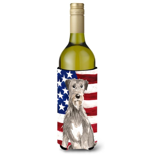 Carolines Treasures Patriotic USA Irish Wolfhound Wine Bottle Beverge Insulator Hugger - CK1728LITERK