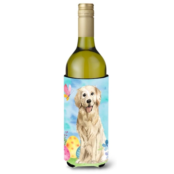 Carolines Treasures Easter Eggs Golden Retriever Wine Bottle Beverge Insulator Hugger - CK1915LITERK