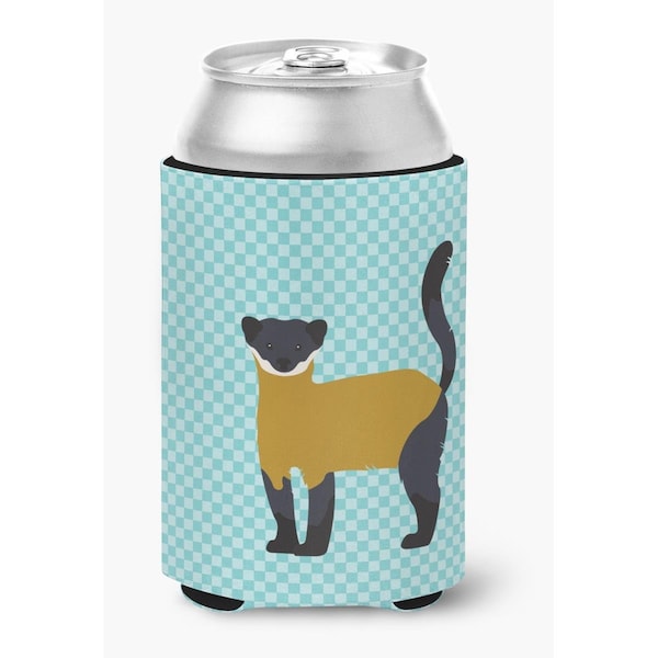 Carolines Treasures Yellow-Throated Marten Blue Check Can or Bottle Hugger - BB8048CC