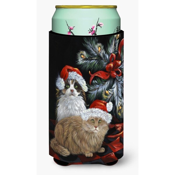 Carolines Treasures 22-24 oz Cat Kitty Glitter Christmas Tall Boy Hugger - PPP3062TBC