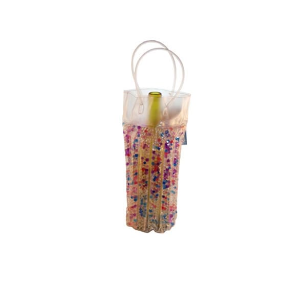 Zees Creations The Cool Sack, Beaded Tall Round - Blue, Purple, Clear, Pink - CS9010