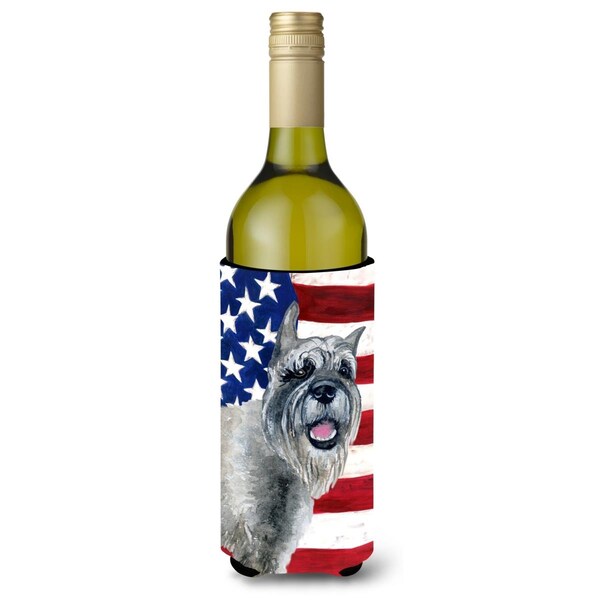Carolines Treasures Schnauzer Patriotic Wine Bottle Beverge Insulator Hugger - BB9662LITERK