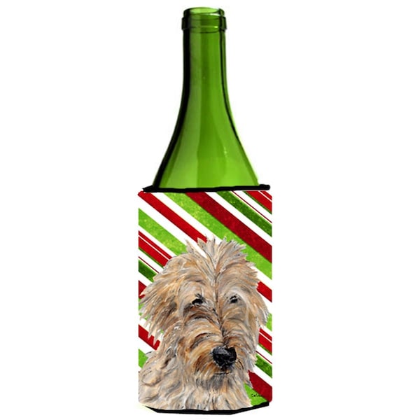 Carolines Treasures Golden Doodle 2 Candy Cane Christmas Wine bottle sleeve Hugger  24 Oz. - SC9811LITERK