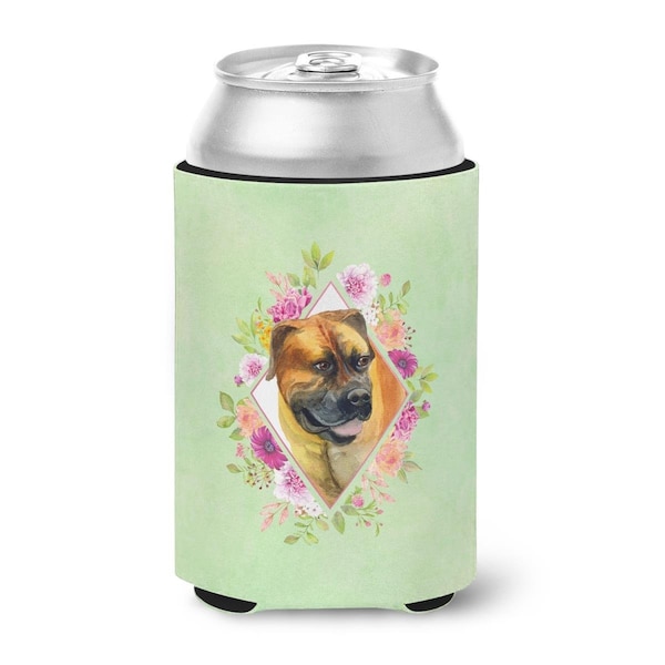 Carolines Treasures Borboel Mastiff Green Flowers Can or Bottle Hugger - CK4281CC