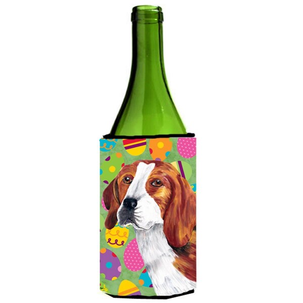 Carolines Treasures Beagle Easter Eggtravaganza Wine Bottle  Hugger - 24 oz. - SC9449LITERK