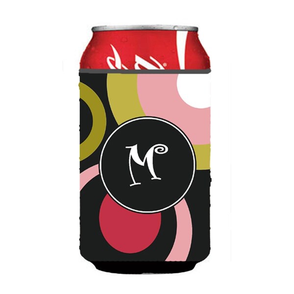 Carolines Treasures Monogram - Retro in Black Can or Bottle  Hugger - AM1001-MCC