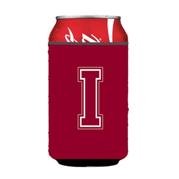 Carolines Treasures Letter I Initial Monogram - Maroon And White Can Or Bottle  Hugger - CJ1032-ICC