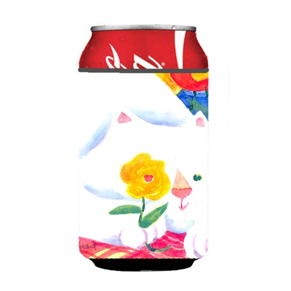 Carolines Treasures Big White Cat Can Or Bottle  Hugger - 6114CC