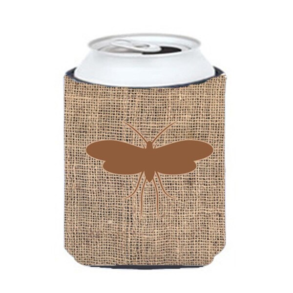 Carolines Treasures Moth Burlap And Brown Can Or Bottle  Hugger - BB1058-BL-BN-CC
