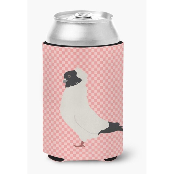 Carolines Treasures Nun Pigeon Pink Check Can or Bottle Hugger - BB7952CC