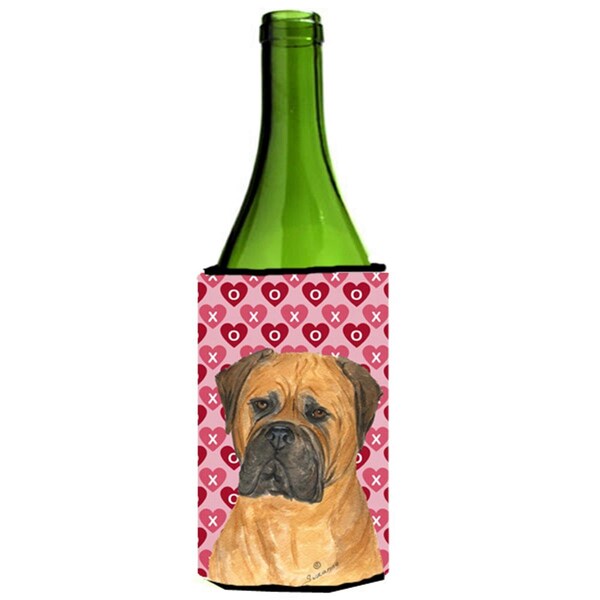 Carolines Treasures Bullmastiff Hearts Love And Valentines Day Portrait Wine bottle sleeve Hugger - SS4517LITERK