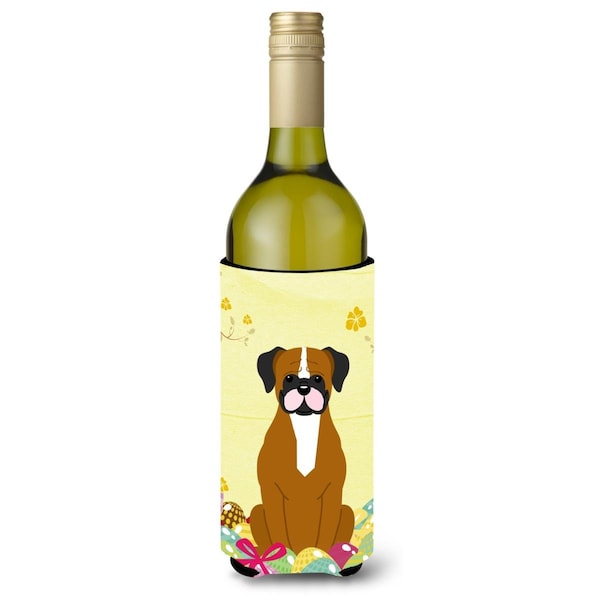 Carolines Treasures Easter Eggs Flashy Fawn Boxer Wine Bottle Beverge Insulator Hugger - BB6116LITERK